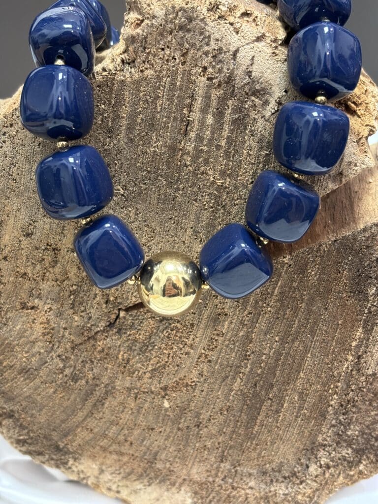 Collier oedipe zag acier inoxydable perles