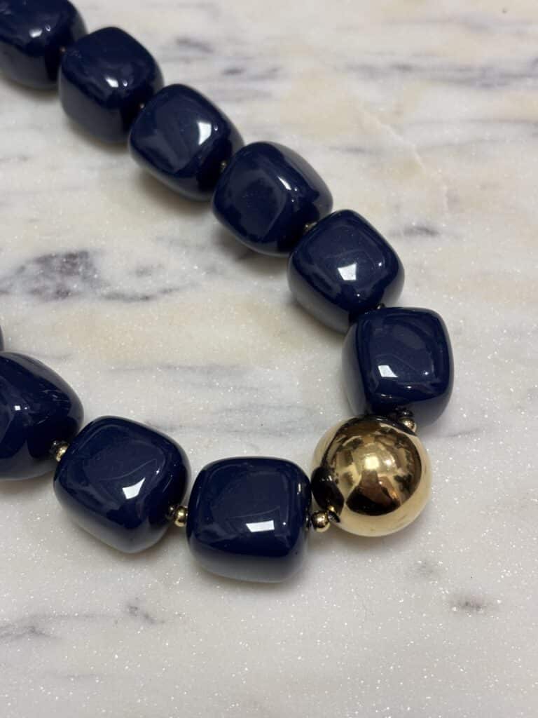 Collier oedipe zag acier inoxydable perles