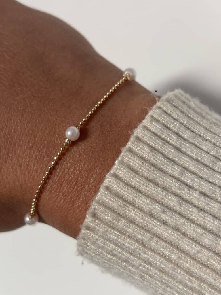 bracelet plaque or perles