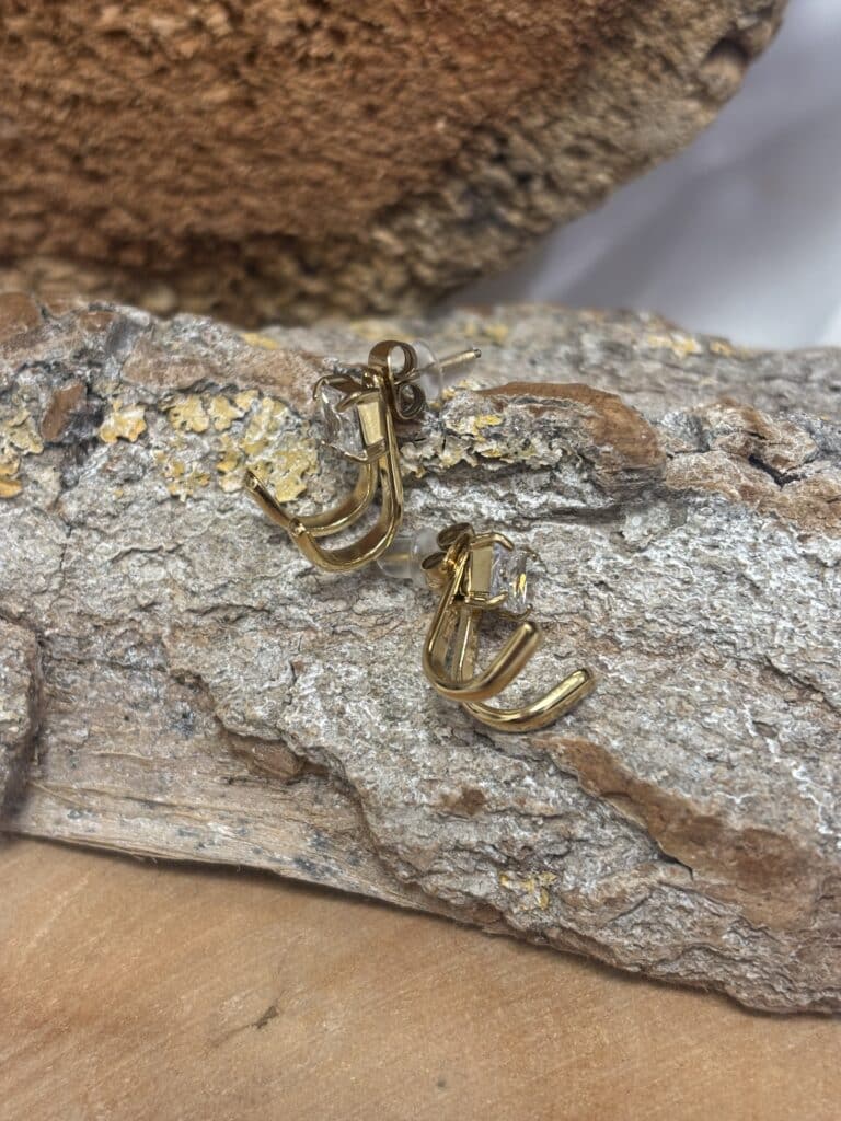 boucles d'oreilles peregrine zag acier inoxydable