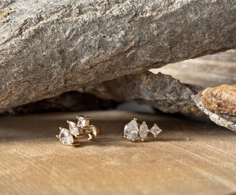 boucles d'oreilles plaque or