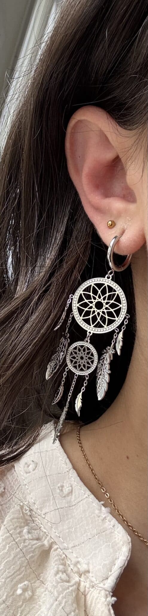 sohaia bijoux acier inoxydable boucles d'oreilles attrape reve