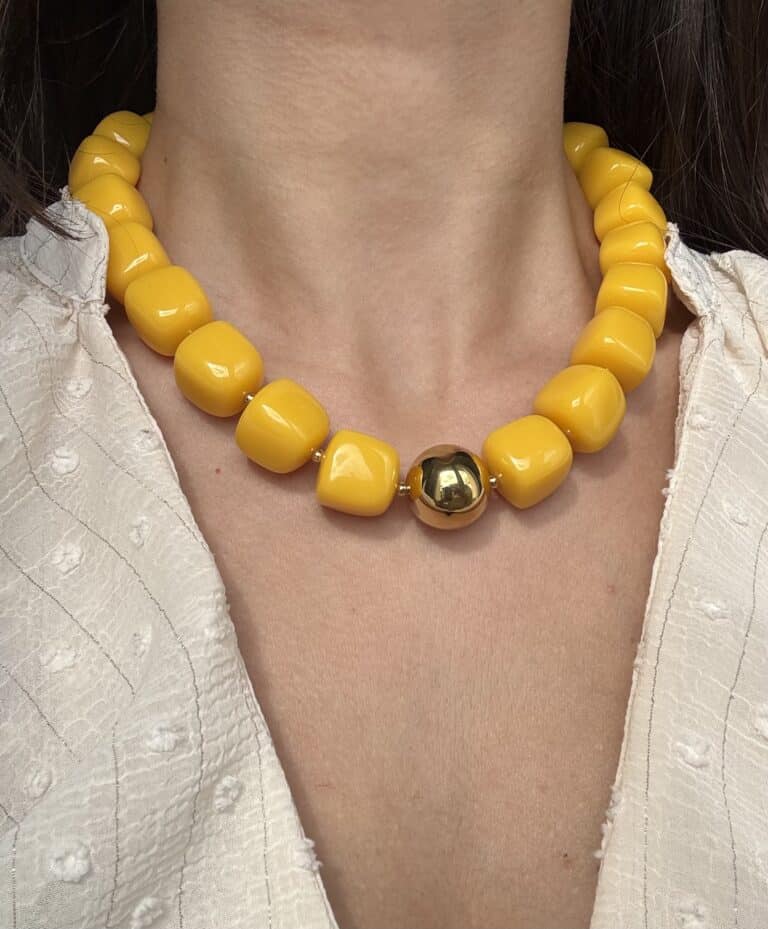 sohaia bijoux collier resine jonc acier