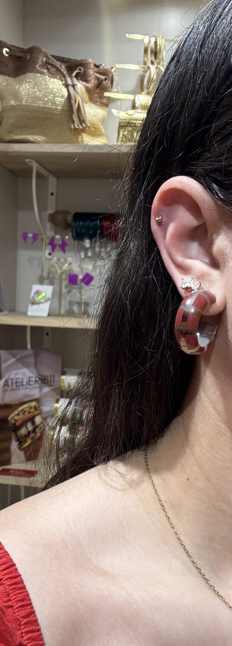 boucles d'oreilles atelier 1811 corne sohaia biijoux