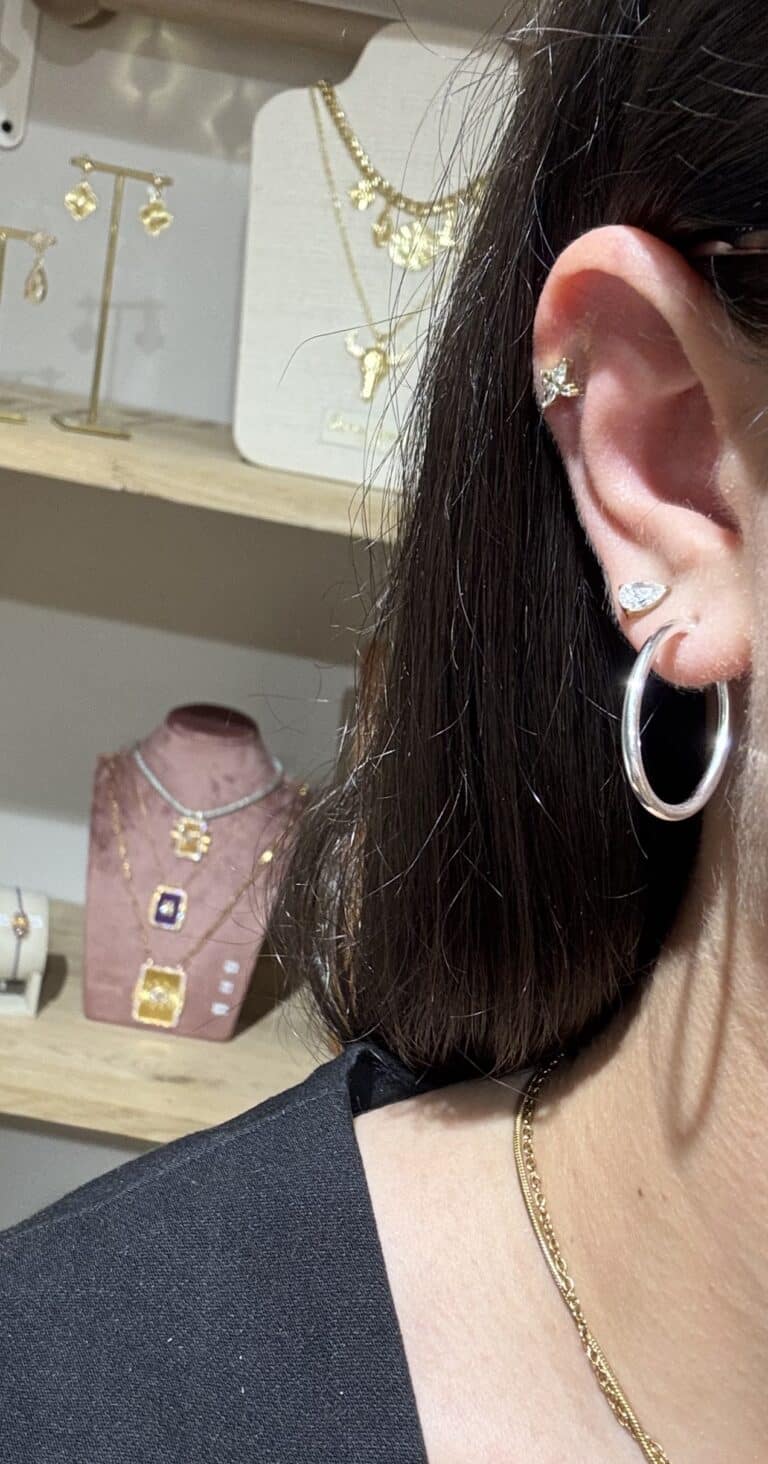 boucles d'oreilles argent créoles sohaia bijoux