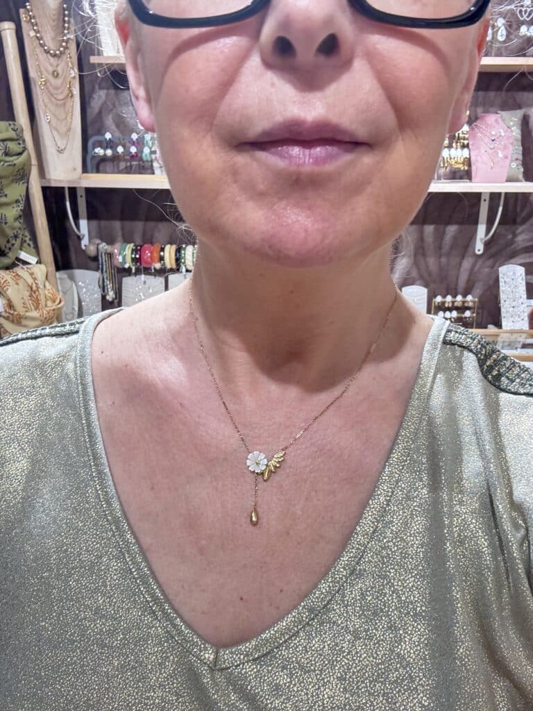 collier acier inoxydable nacre chez sohaia