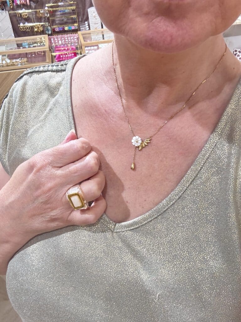 collier acier inoxydable nacre chez sohaia