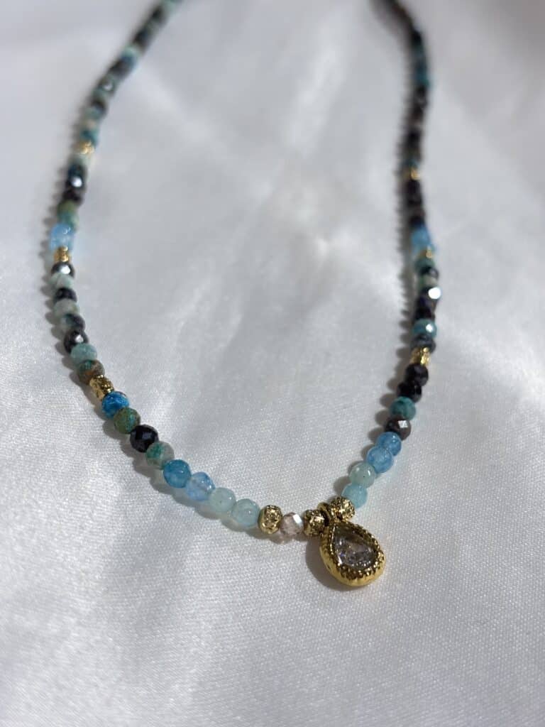 collier acier inoxydable pierre fine chez sohaia