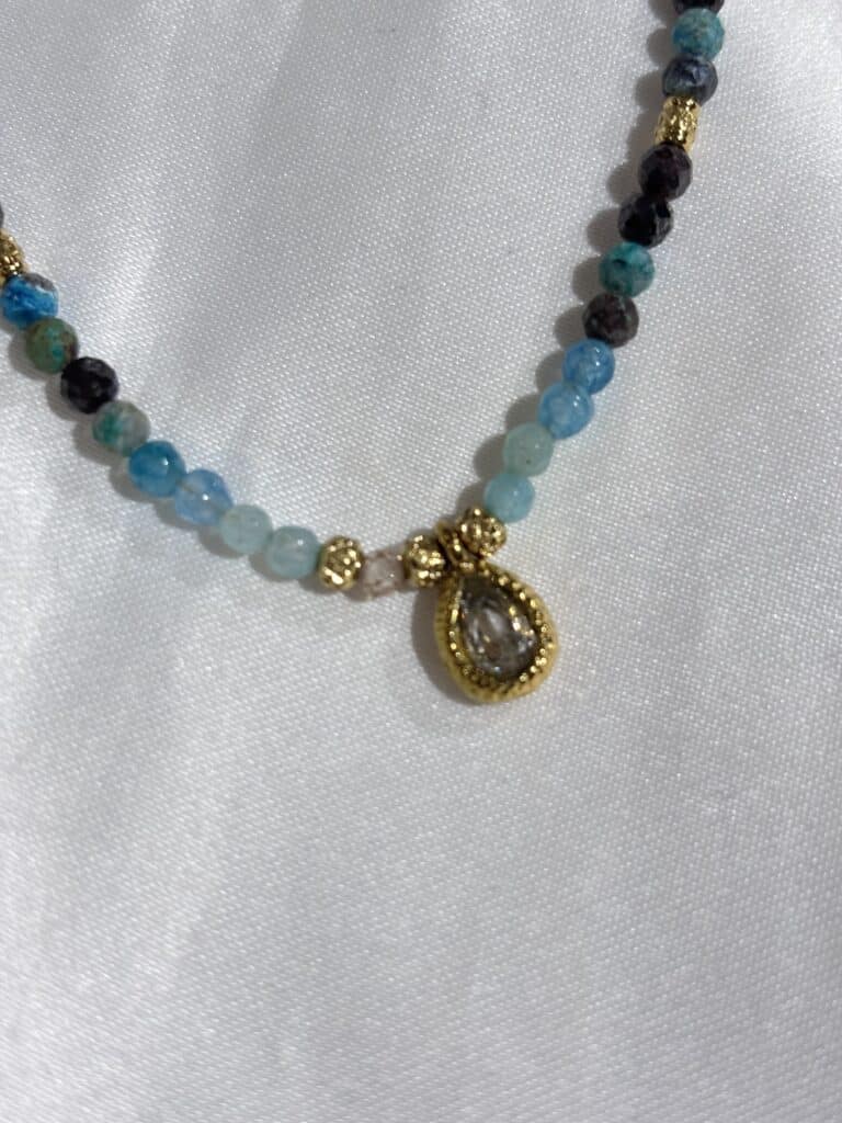 collier acier inoxydable pierre fine chez sohaia