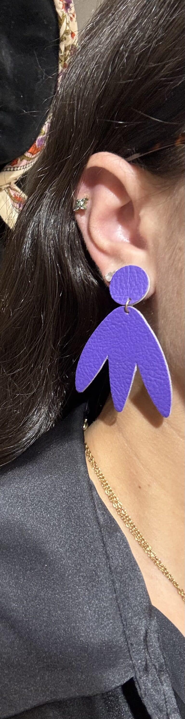 boucles d'oreilles demisel créatrice cuir sohaia bijoux