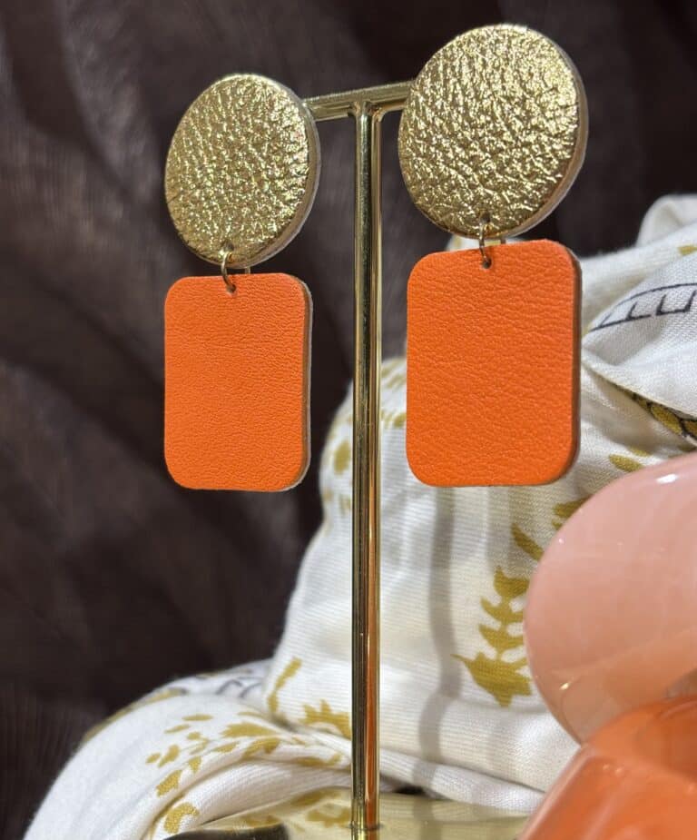 boucles d'oreilles demisel créatrice cuir sohaia bijoux