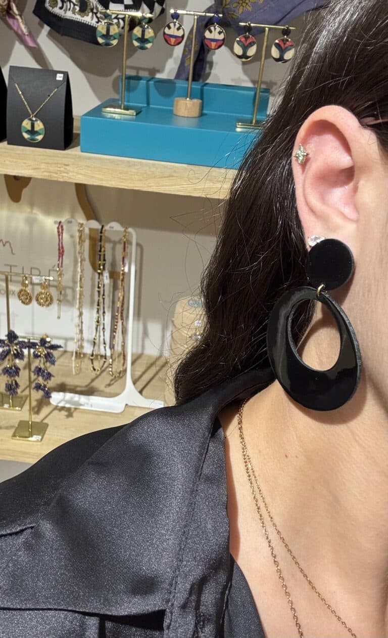 boucles d'oreilles demisel créatrice cuir sohaia bijoux
