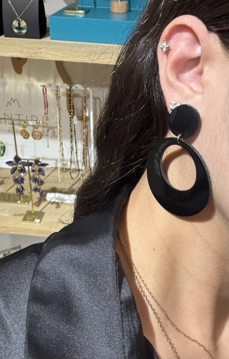 boucles d'oreilles demisel créatrice cuir sohaia bijoux