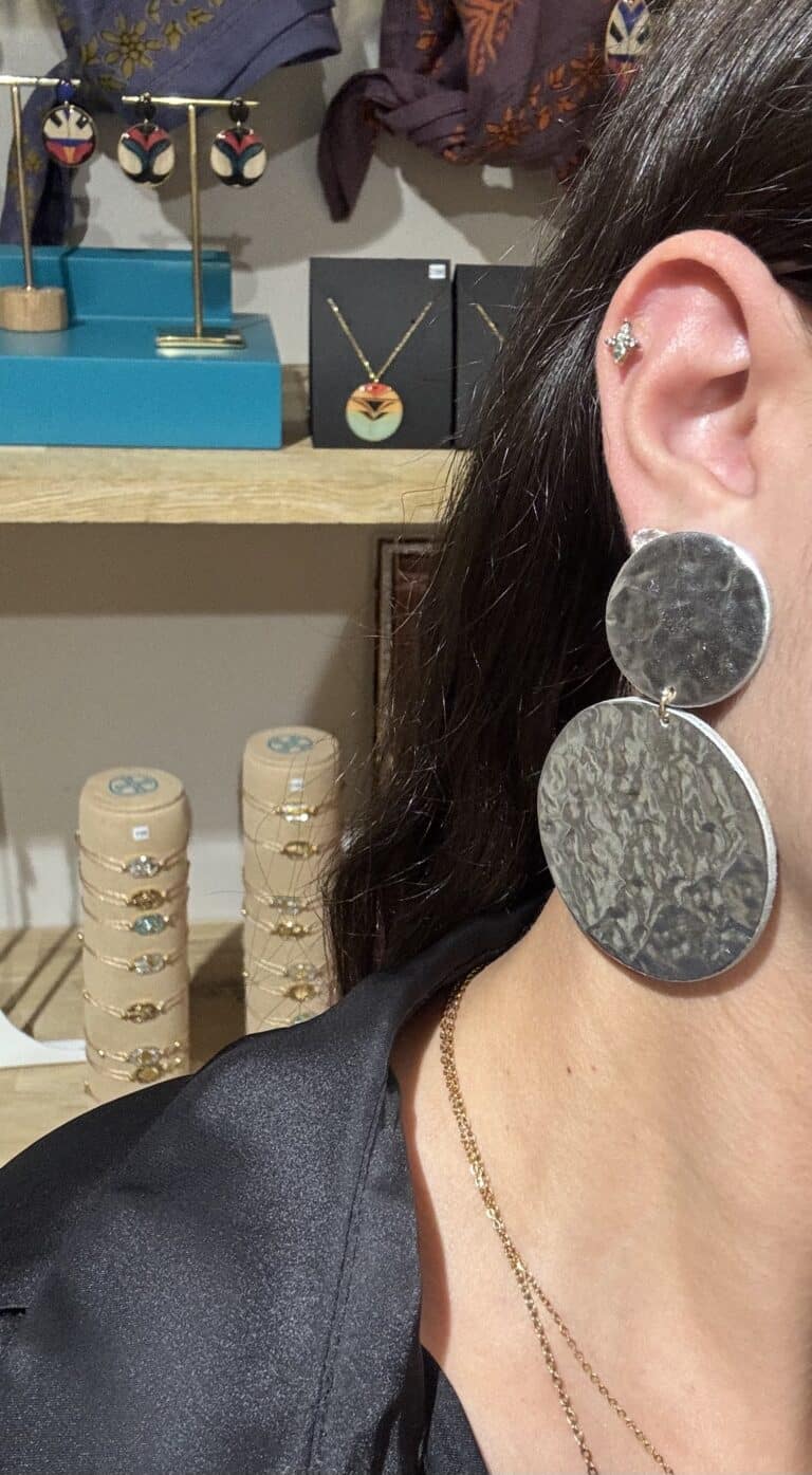 boucles d'oreilles demisel créatrice cuir sohaia bijoux