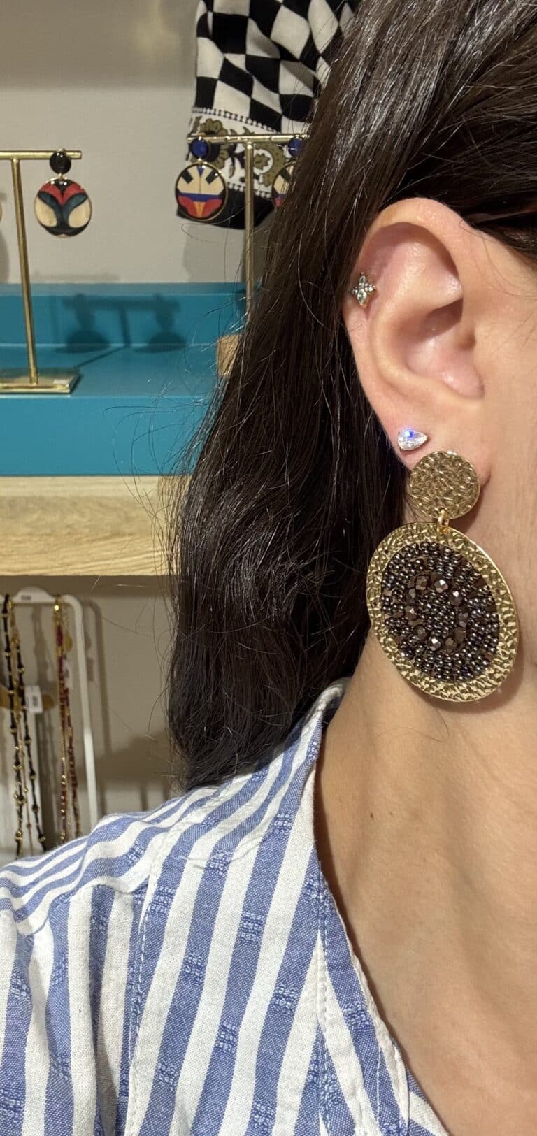 boucles d'oreilles plaqué or santibé chez sohaia