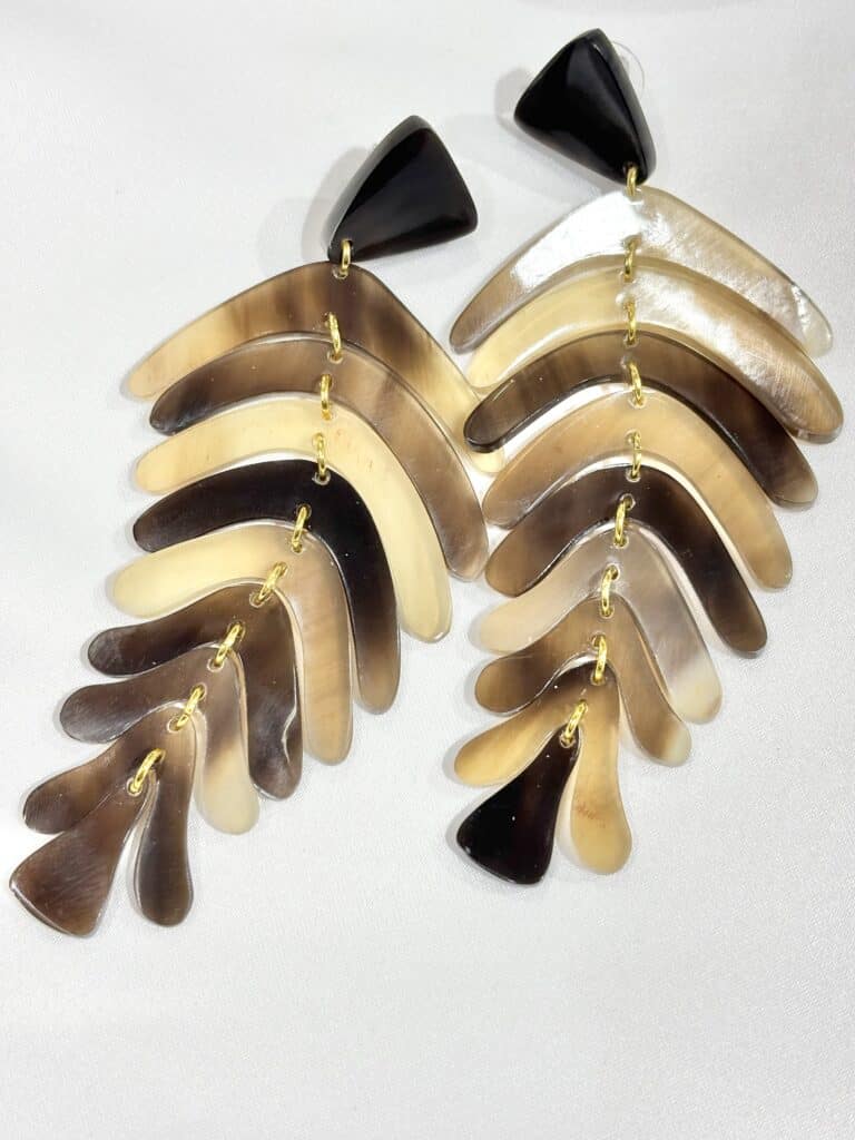 boucles d'oreilles soyang poissons corne sohaia bijoux