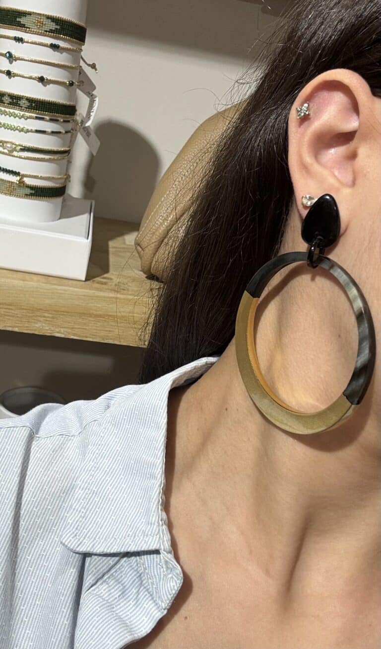 boucles d'oreilles soyang corne sohaia bijoux