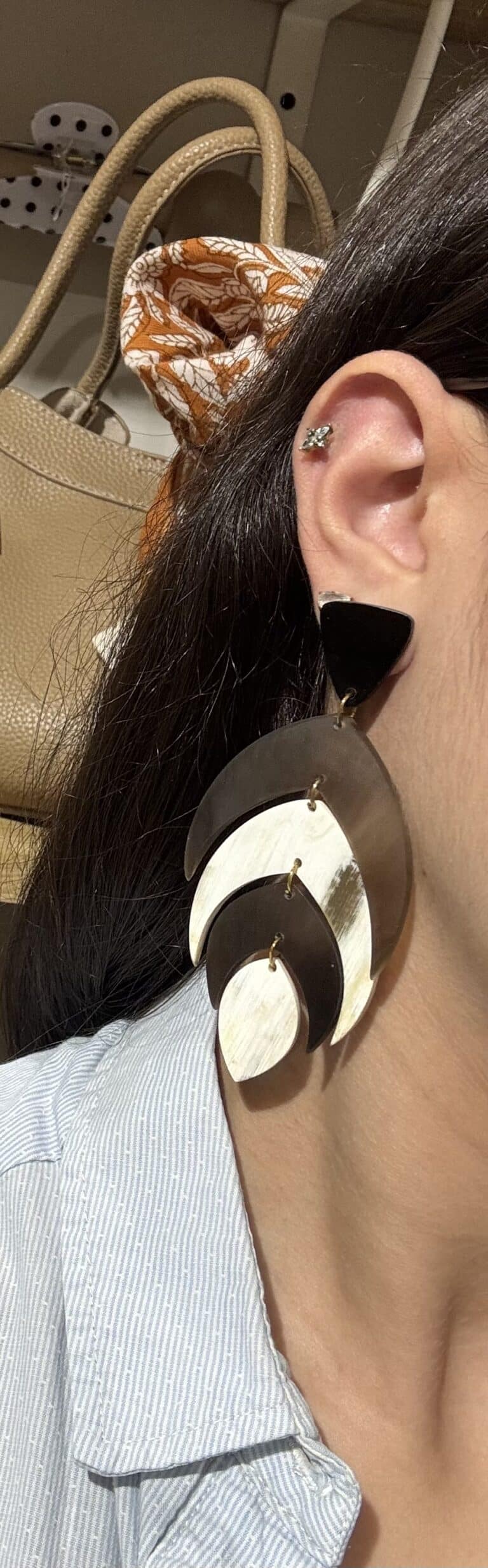 boucles d'oreilles soyang corne sohaia bijoux
